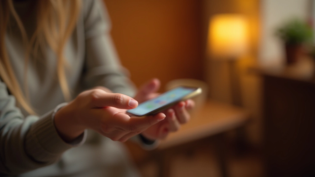 Ruka posílá zprávu na telefonu s úsměvem, gesto péče, přátelská komunikace